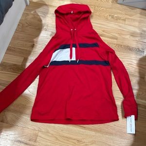 red thin hoodie